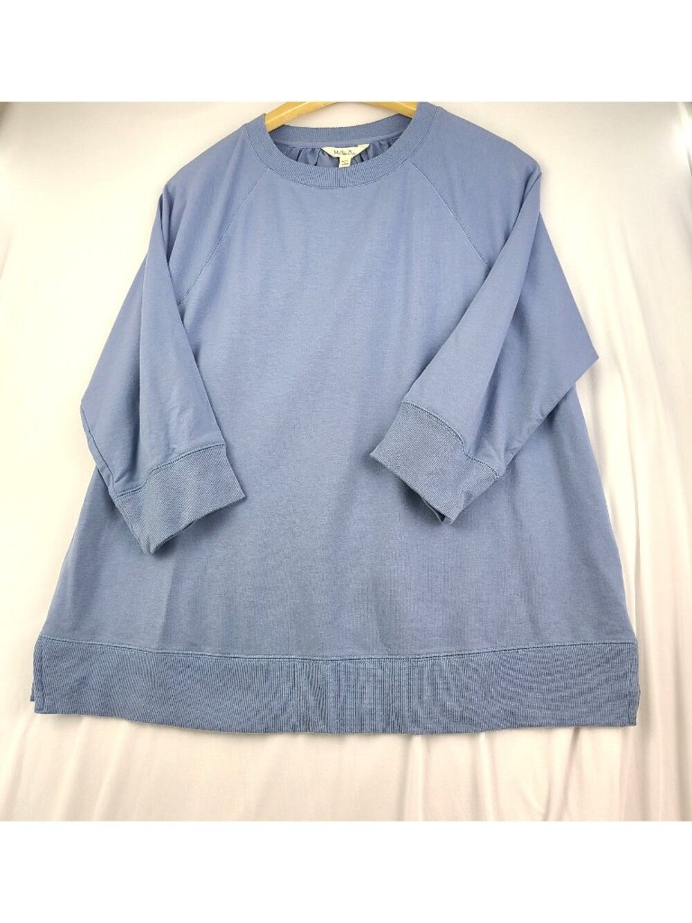 Matilda Jane In the Moment Periwinkle Blue Pullover Sweatshirt Eyelet Large NWT